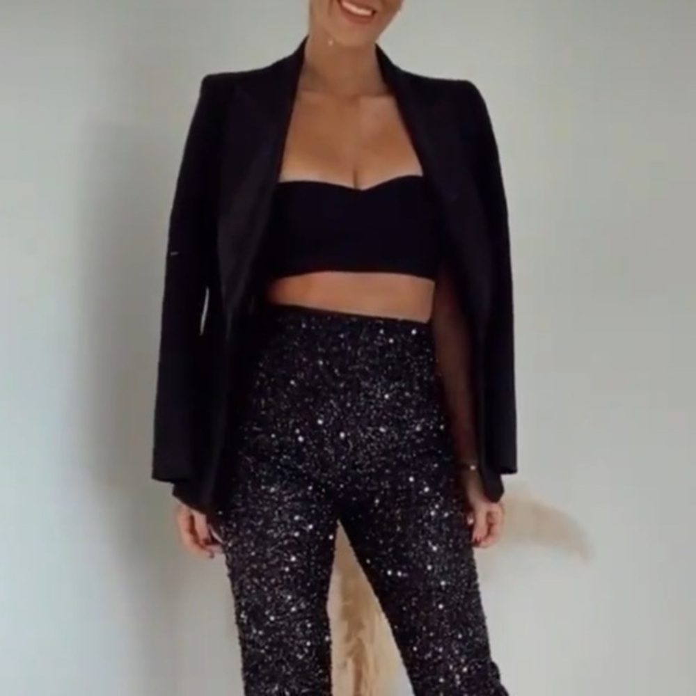 New Zara | Black Tulle Cropped Corset - Picture 14 of 14